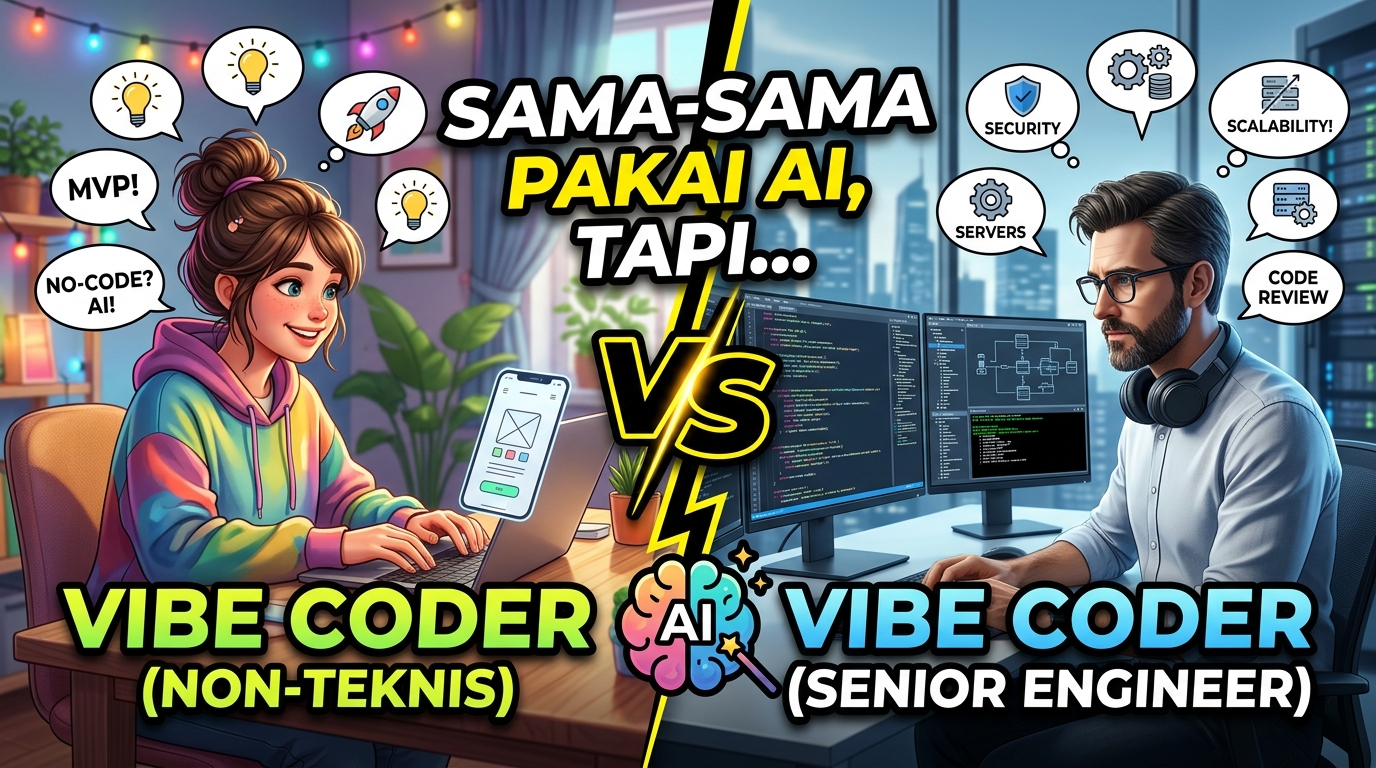 Sama-Sama Pakai AI, Hasil Beda Jauh: Mengapa 'Vibe Coder' Non-Teknis dan Senior Engineer Berada di Level yang Berbeda?