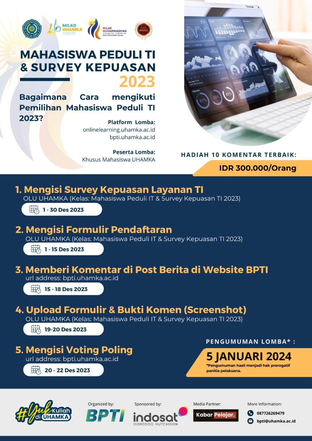 Pemilihan Mahasiswa Peduli TI & Survey Kepuasan 2023